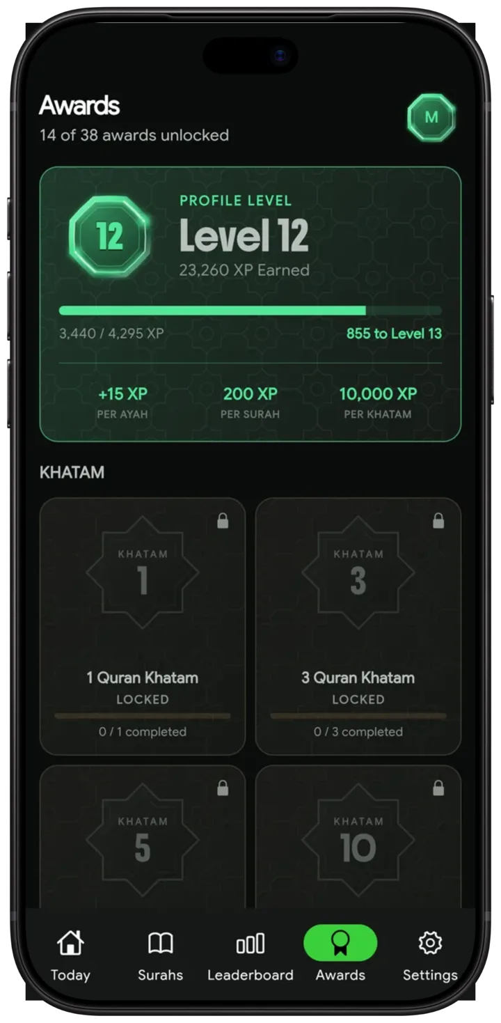 Awards in the app