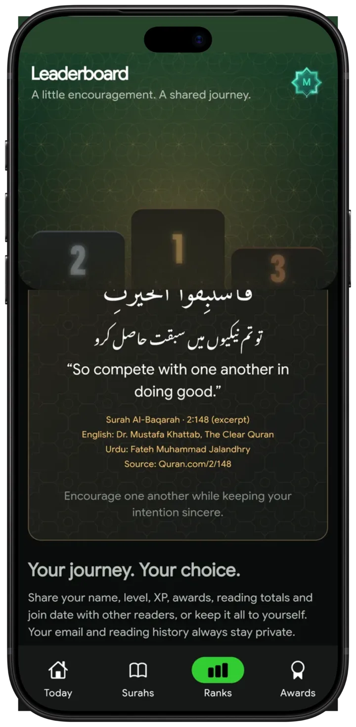 Leaderboard in the app