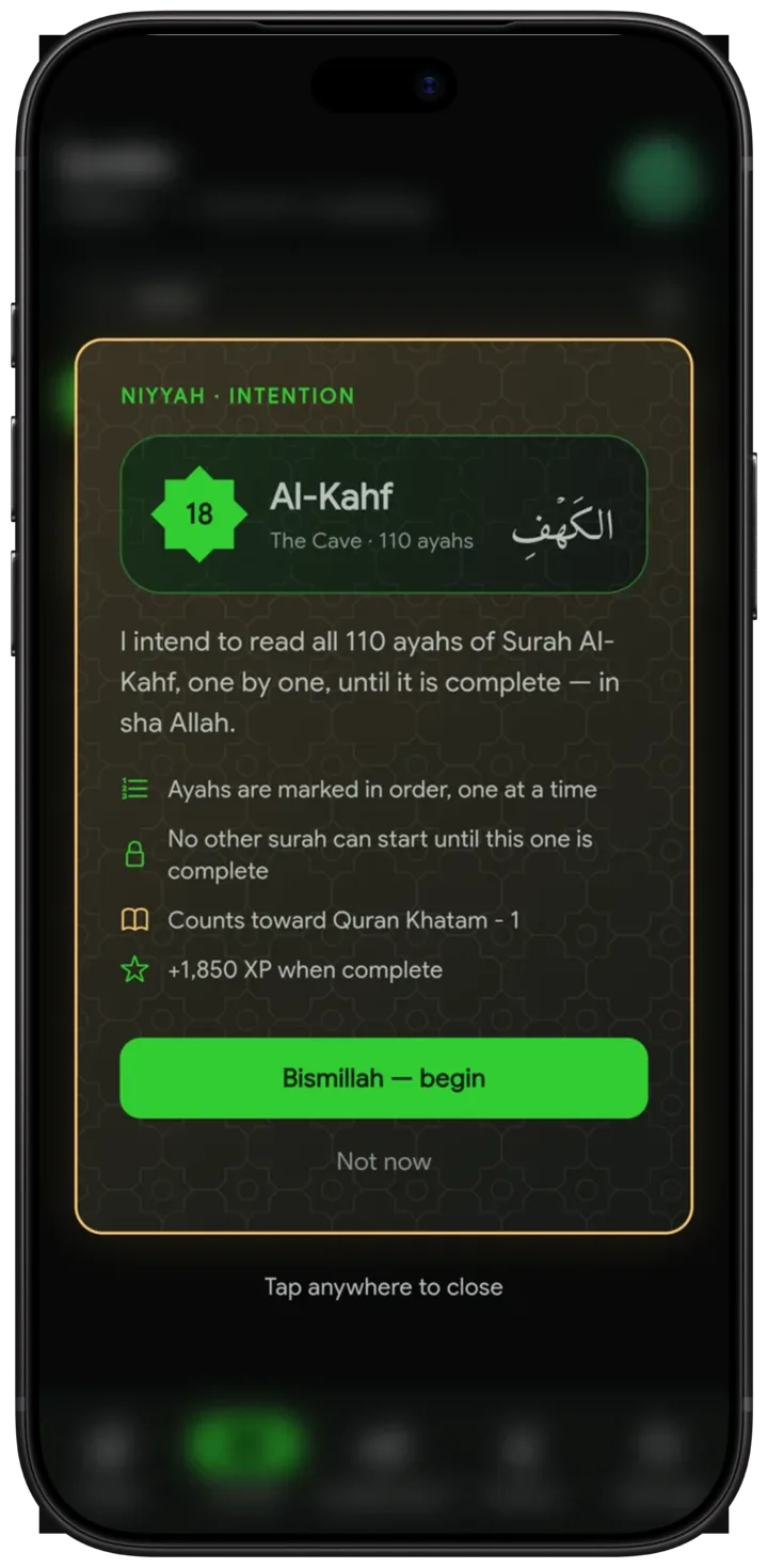 Niyyah in the app